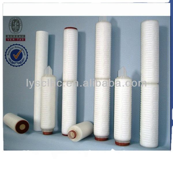 10 20 30 inch PP/PES/PTFE/Nylon/PVDF pleated cartridge filter with 0.45 micron pleated membrane