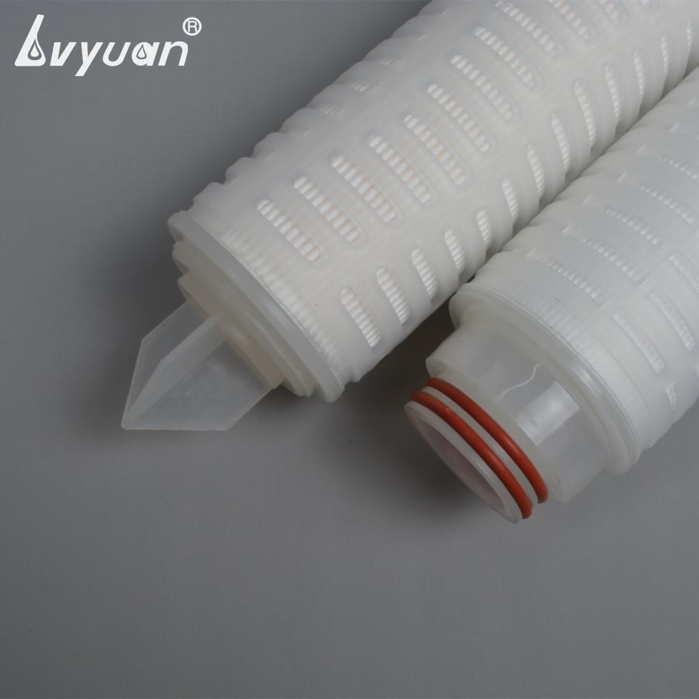 SOE micropore 10/20/30/40 inch pleated 0.2 micron filter nylon 66 membrane filter with PP 226 Fin adaptor