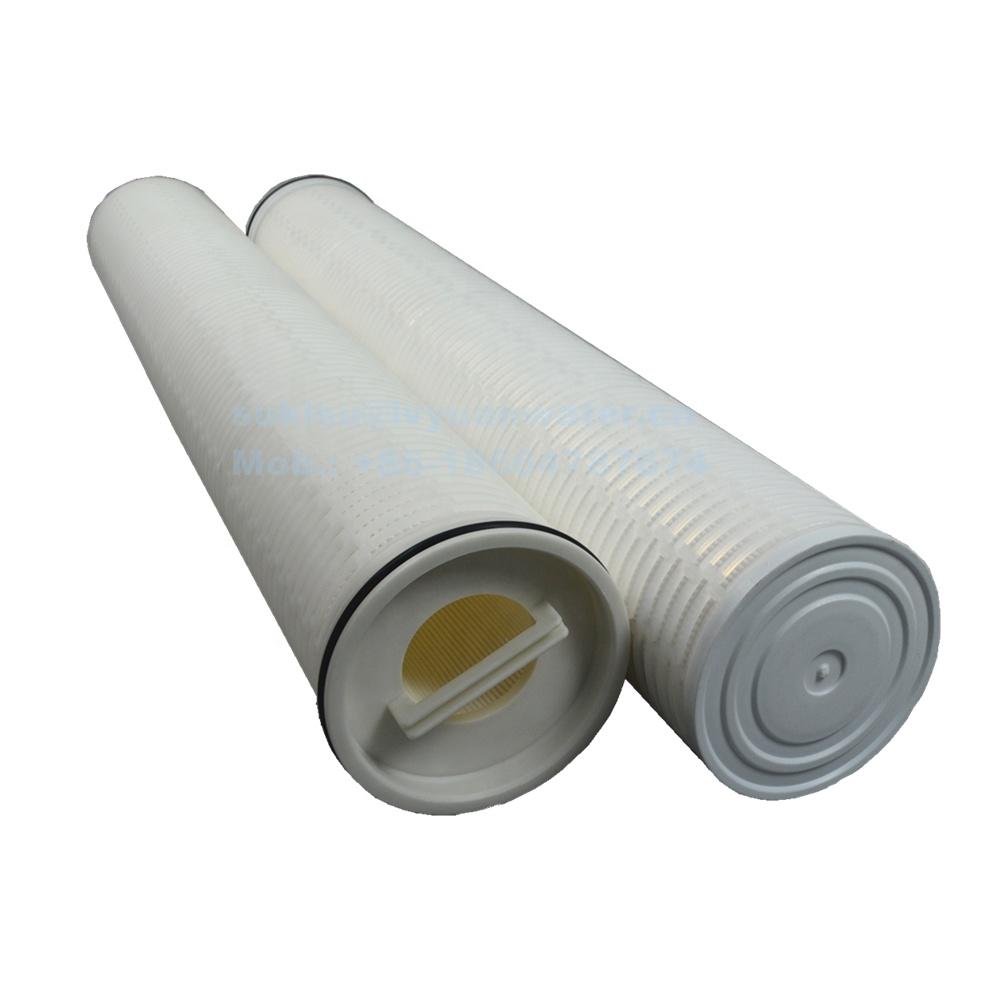 Big filtration area 10/20/30/40 inch 1 microns glass fiber pleated PP netting cartridge filter for power plant water treatment