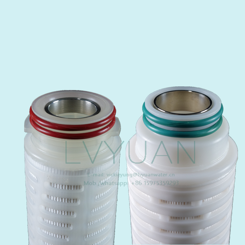 Absoluted microns rating 10/20 inch PTFE membrane filter cartridge with 222 226 stainless steel o ring end cap