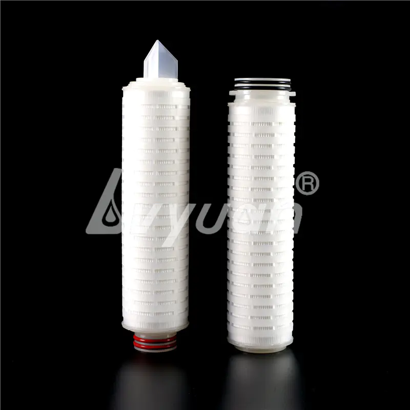 Milli-pore Filter 0.22 0.45 um micron membrane filter with N66 PES PTFE PVDF PP pleat water treatment filter cartridge