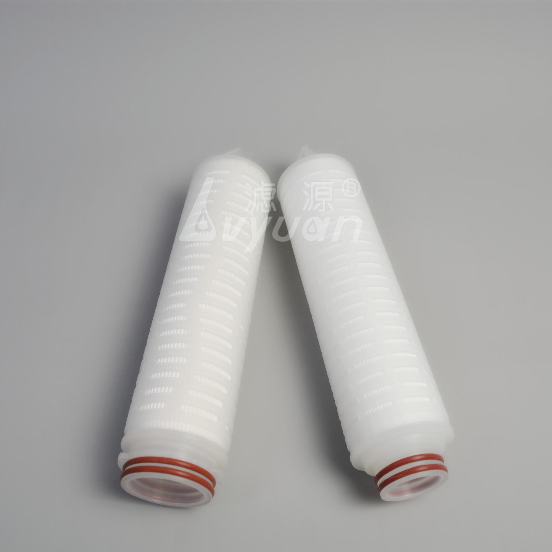 0.45um 5 inch 10 inch Industrial PTFE membrane replacement filter element pleated filter for gas/air filtration