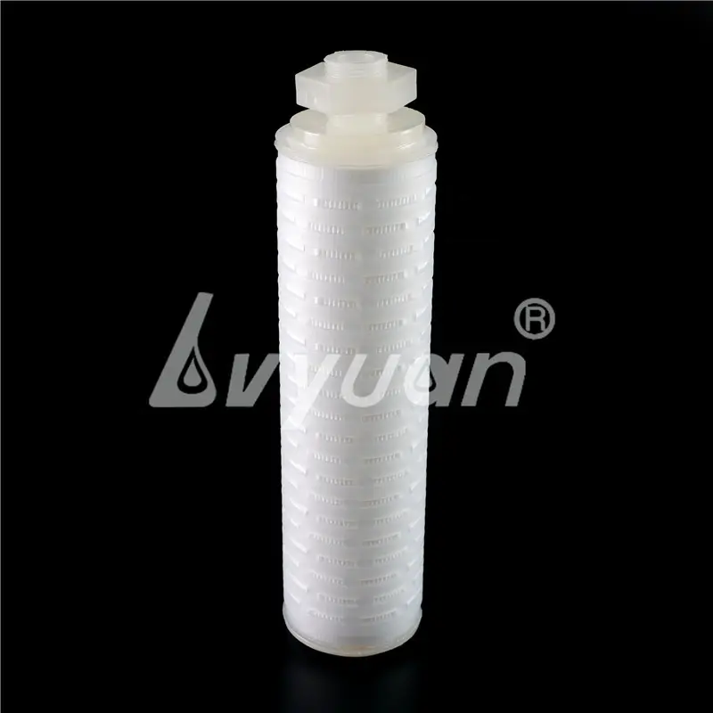 Pharmaceutical Water Treatment Beverage Filtration 0.2 0.22 0.45 1 5 10 um Nylon PTFE PP Fiber Pleated Cartridge Filter