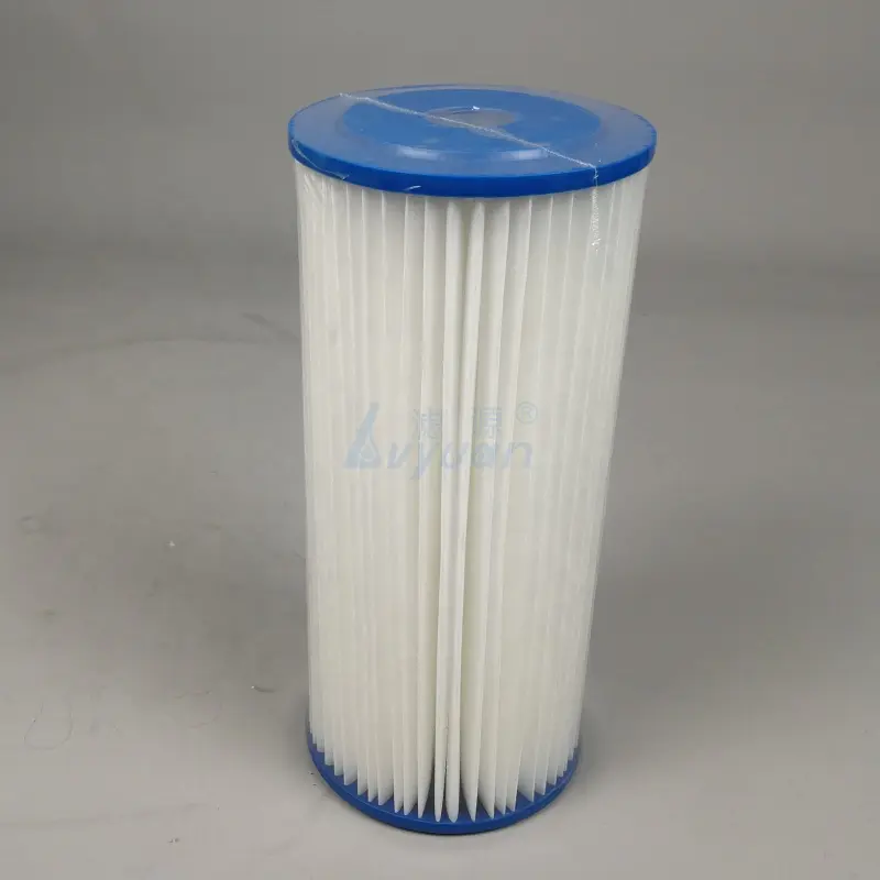 Washable 4.5x10 4.5x20 inch Big Blue PE Polyester Pleated sediment water filter cartridge