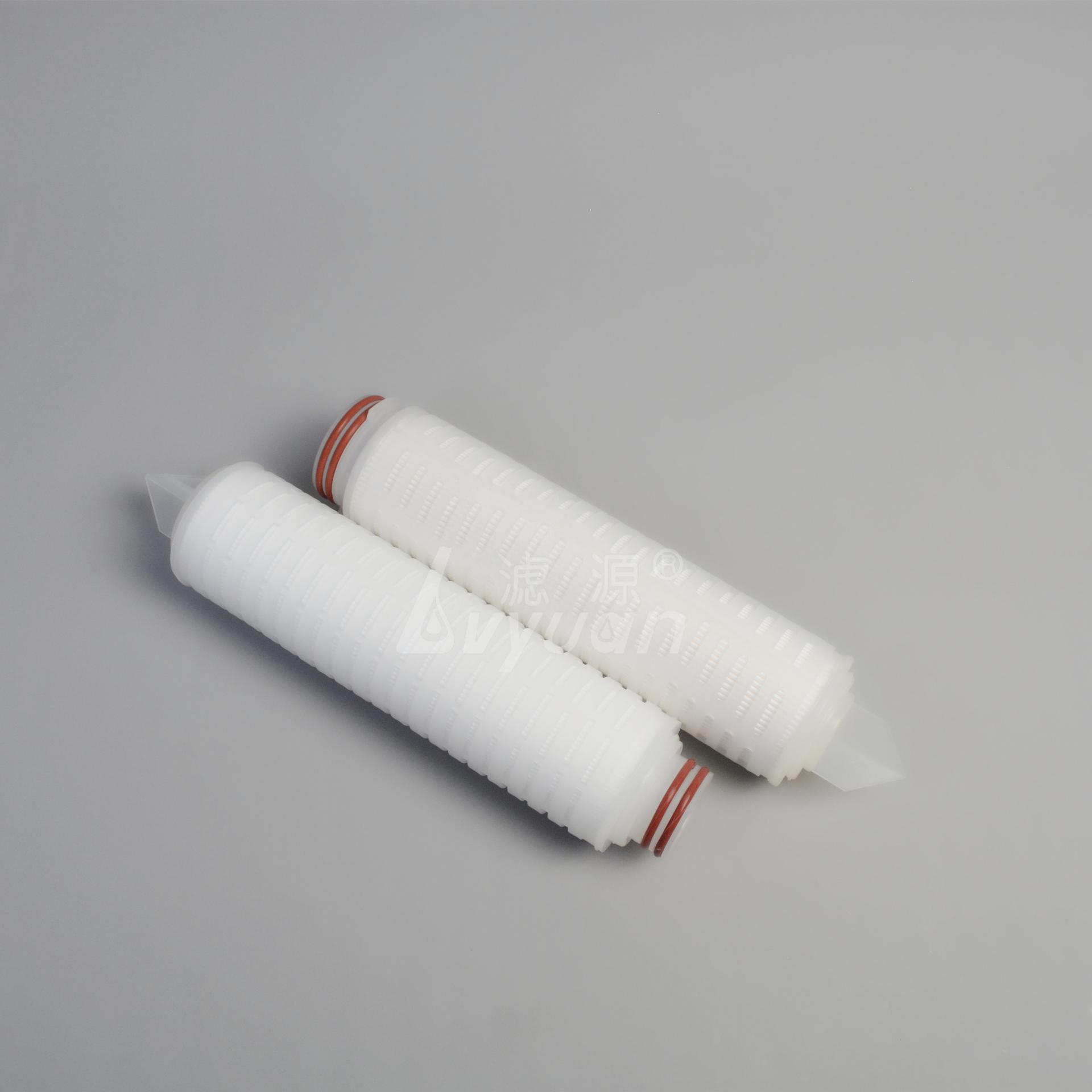 0.22 0.45 micron 10 inch water filter element PVDF membrane pleated filter cartridge for mineral water filtration