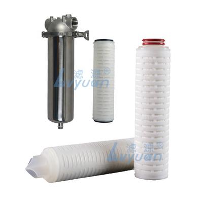 100% pure PP material 0.45 1 micron polypropylene pleated cartridge filter for 10" stainless steel 222/Flat filter housing