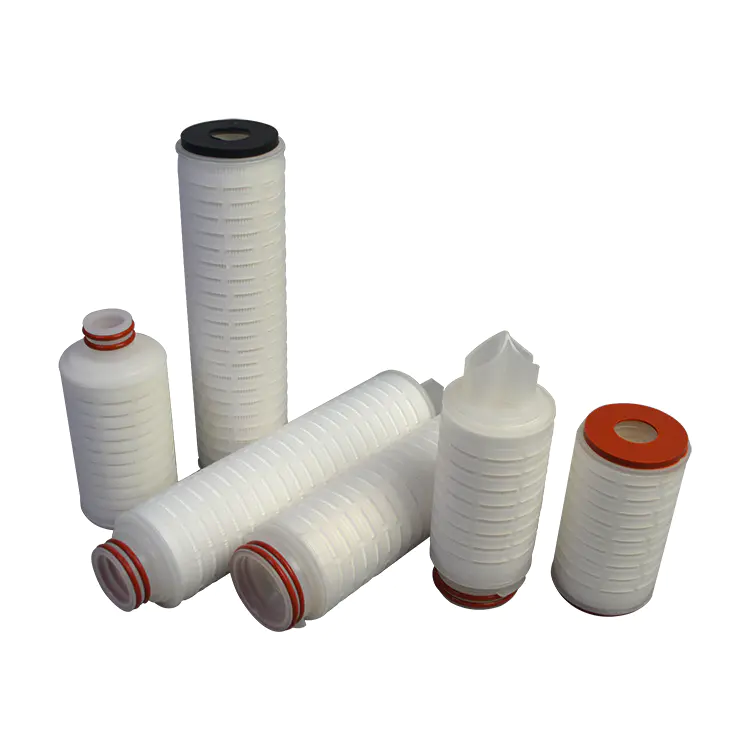 10 20 30 inch PP/PES/PTFE/Nylon/PVDF pleated cartridge filter with 0.45 micron pleated membrane