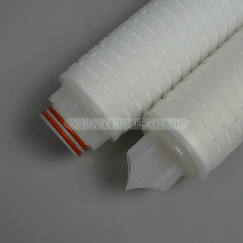 10 20 inch 0.1 0.2 0.45 microns PTFE PES pleated fiber membrane cartridge filter element for pharmaceutical grade filter