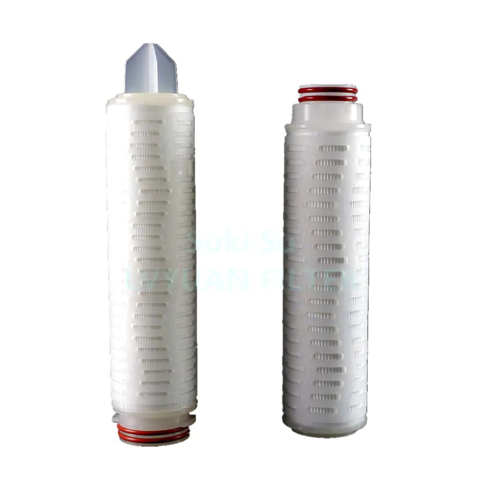 Milli-pore Filter 0.22 0.45 um micron membrane filter with N66 PES PTFE PVDF PP pleat water treatment filter cartridge