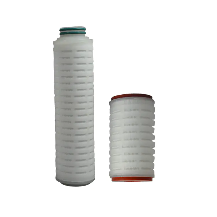 DOE SOE end cover PP/PTFE/PES/PVDF membrane cartridge filter 0.1 micron pleated cartridge filter