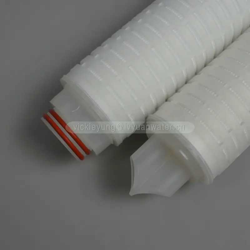 High flow rate 0.2 1 5 10 microns pleated filter cartridge with PP PTFE PVDF PES membrane