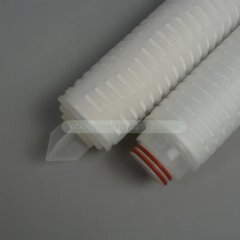 PP/PTFE/PVDF/Nylon membrane pleated microns filter water pleated filter cartridge for water treatment plant replacement