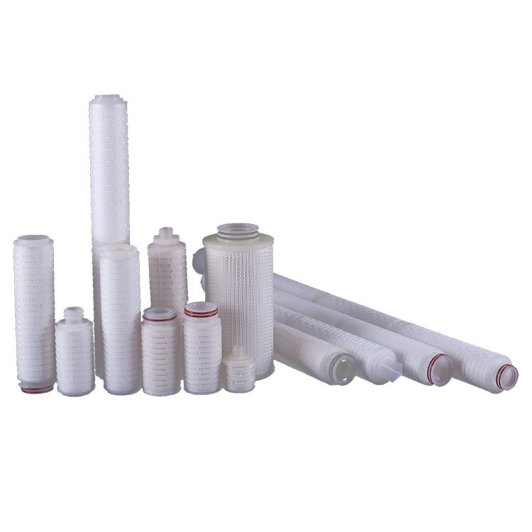 Chemical industrial PP PTFE PES PVDF 10 micron filter cartridge 0.2 micronpleated media membrane