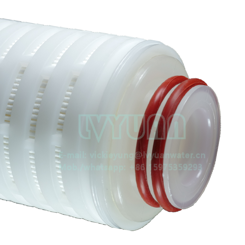 Liquid oil filtration system replacement 5 micron pleated filter water cartridge for single water candle filter housing