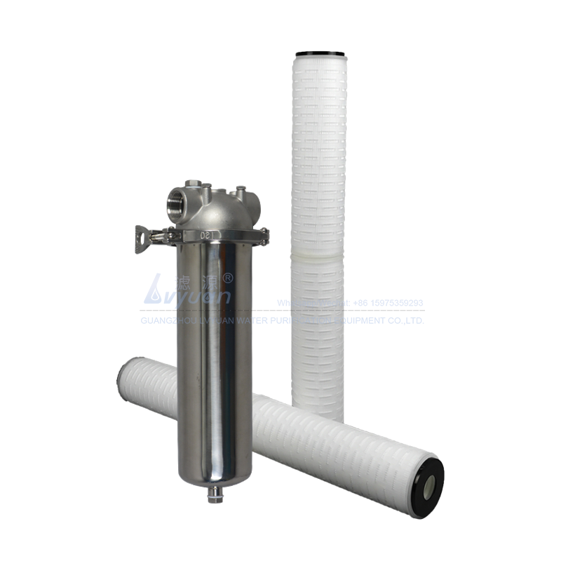 Microporous folded PP PTFE PES PVDF pleated 0.22 microns water cartridge filter for 10 inch single cartridge filter housing