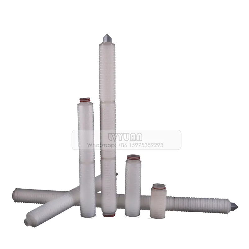 Absoluted rate 0.2 0.45 micron 10/20/30 inch nylon pleated filter cartridge for mineral water treatment plant