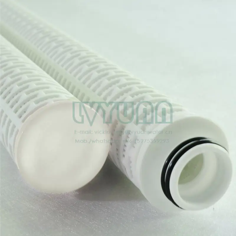 Oil field filtration system 10 20 30 40 inch fiber glass pleated membrane water filter with 1 5 10 microns glass fiber membrane