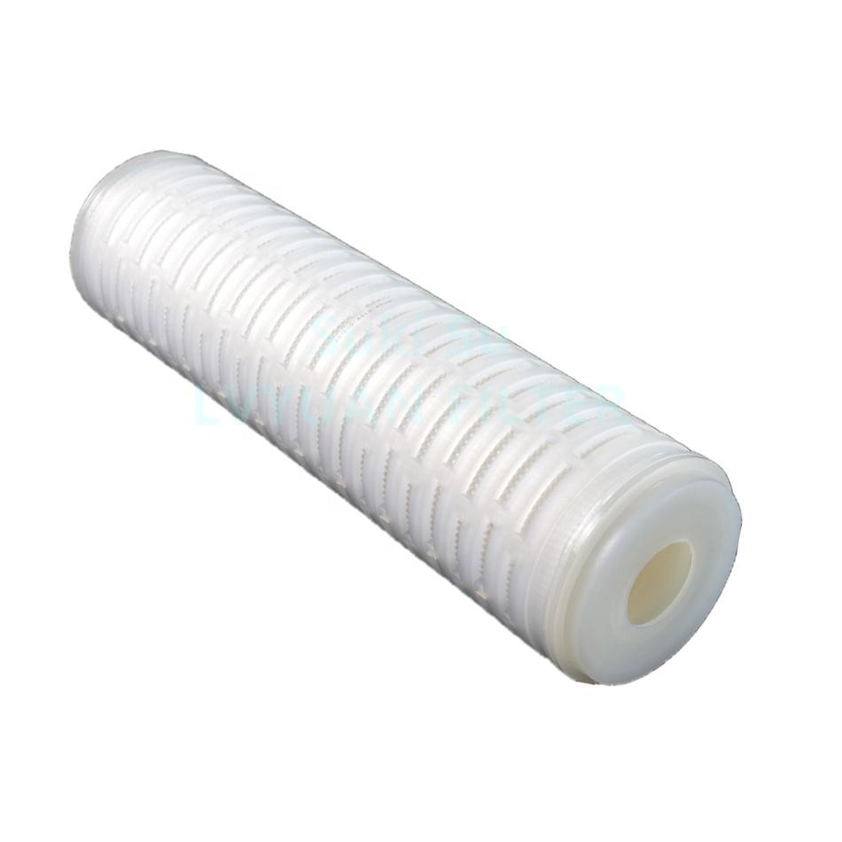 Slim 40 inch 222/EPDM 1/2/5/10 microns glass fiber membrane pleated filter for oilfield water treatment filter housing