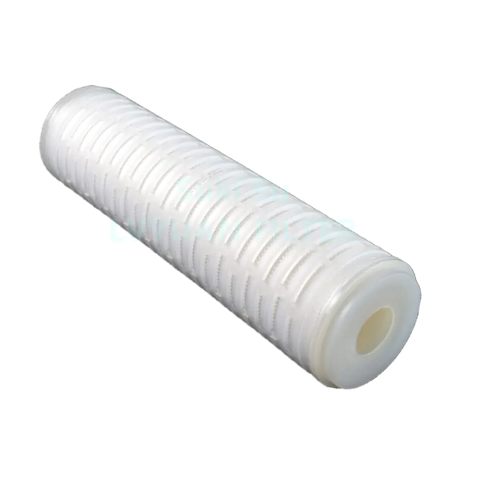 Slim 40 inch 222/EPDM 1/2/5/10 microns glass fiber membrane pleated filter for oilfield water treatment filter housing