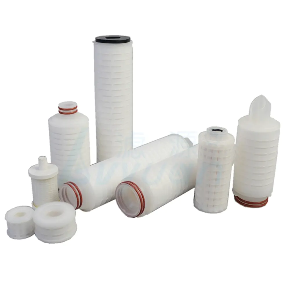 Small size double layers polypropylene (PP) membrane 10 microns folded liquid filter element for ink filtration