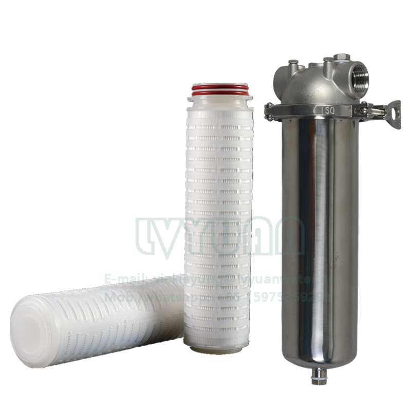 High flow rate 10 micron PP pleated membrane water filter pp sediment with 10 inch length