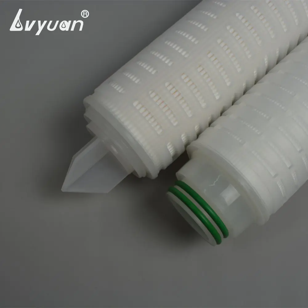 SOE micropore 10/20/30/40 inch pleated 0.2 micron filter nylon 66 membrane filter with PP 226 Fin adaptor