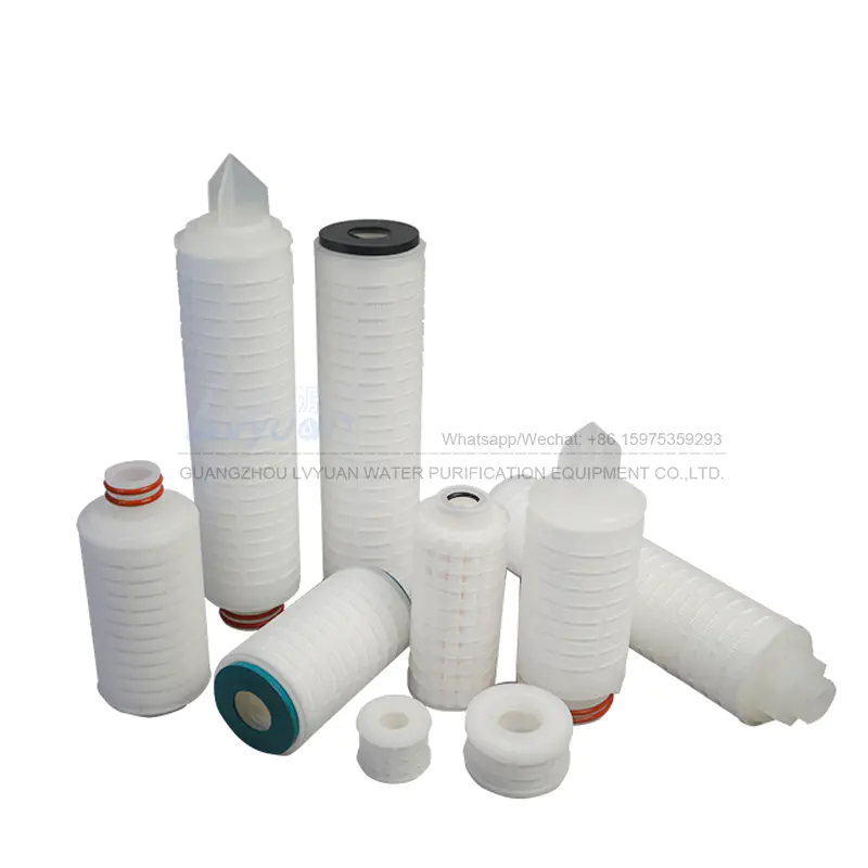 SOE DOE 20 inch pleated filter cartridge 0.2 micron with PP/PTFE pleated filter membrane