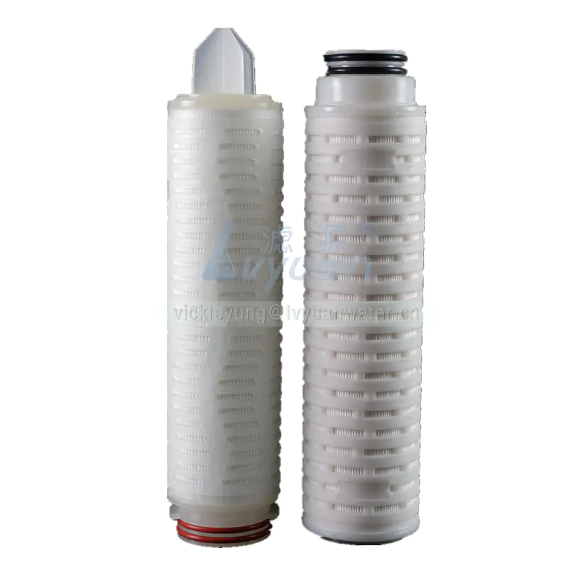 PP core 10 inch 222/226/fin water pleated filter cartridges with 0.45 microns pleated filtration membrane