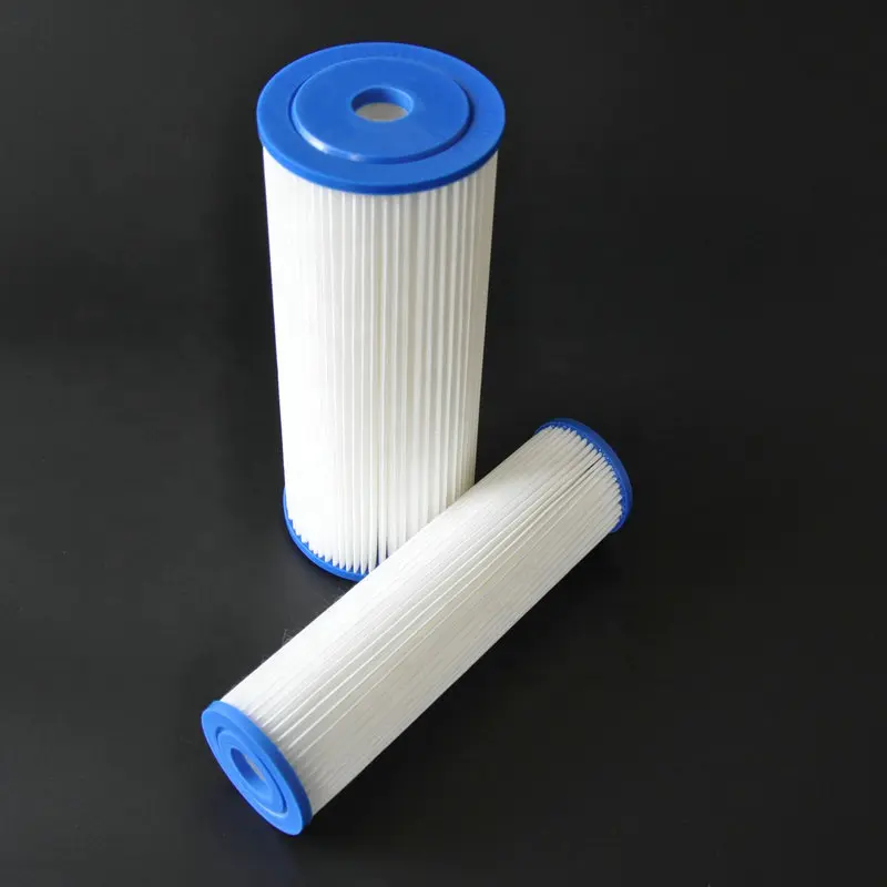 2.5x10 20 4.5x10 20 inch Washable PE Polyester Pleated Poly Sediment 5 10 20 micron Water Filter Cartridge for factory China
