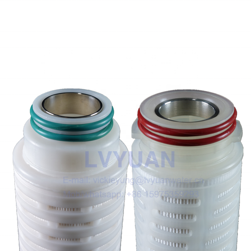Food grade multi folded 0.1 0.2 microns PES membrane 10" pleated PES filter for pharma industry cartridge filter