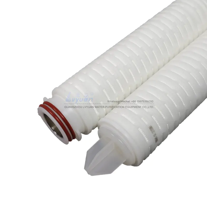 SOE micropore 10/20/30/40 inch pleated 0.2 micron filter nylon 66 membrane filter with PP 226 Fin adaptor