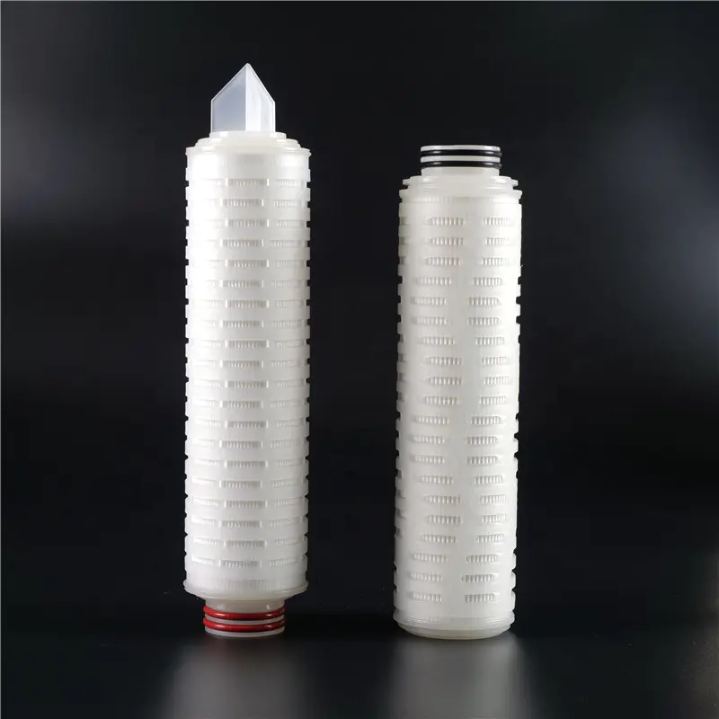 0.2 1 5 10 20 microns Polypropylene / Glass Fibre Membrane Pleated Filter Cartridge with Rubber Ring