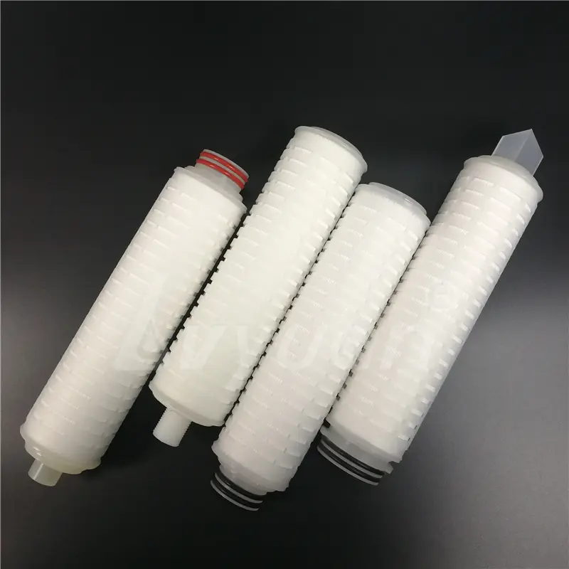 Milli-pore Filter 0.22 0.45 um micron membrane filter with N66 PES PTFE PVDF PP pleat water treatment filter cartridge