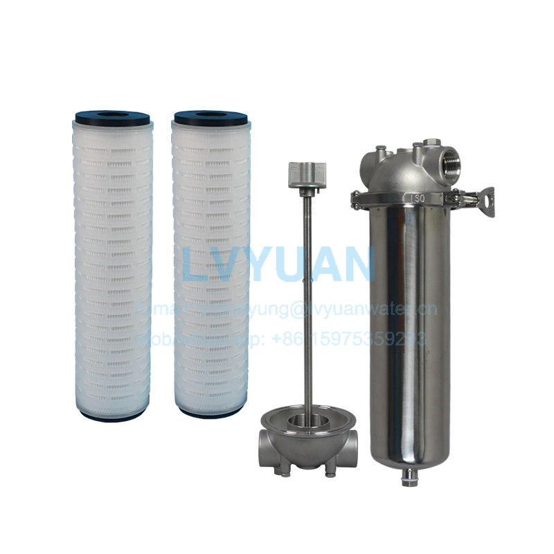 Guangzhou Lvyuan 10 inch EPDM gasket pleated water filter element sediment water filter element in DOE water filter housing