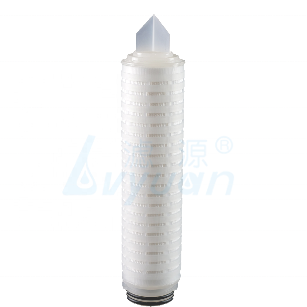 Pleated PP PTFE PES PVDF NYLON micro membrane filter water filter cartridge 0.5 micron with fin end soe 222 plastic connector