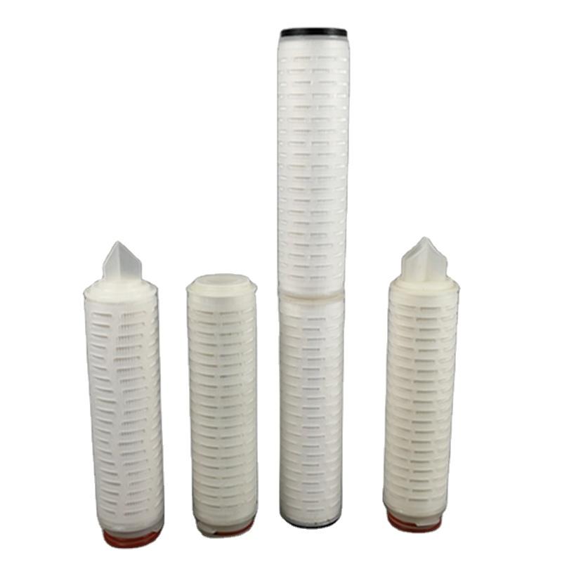 Stainless steel filter housing use 10 micron pleated membrane absolute filter cartridge for mineral RO water plant