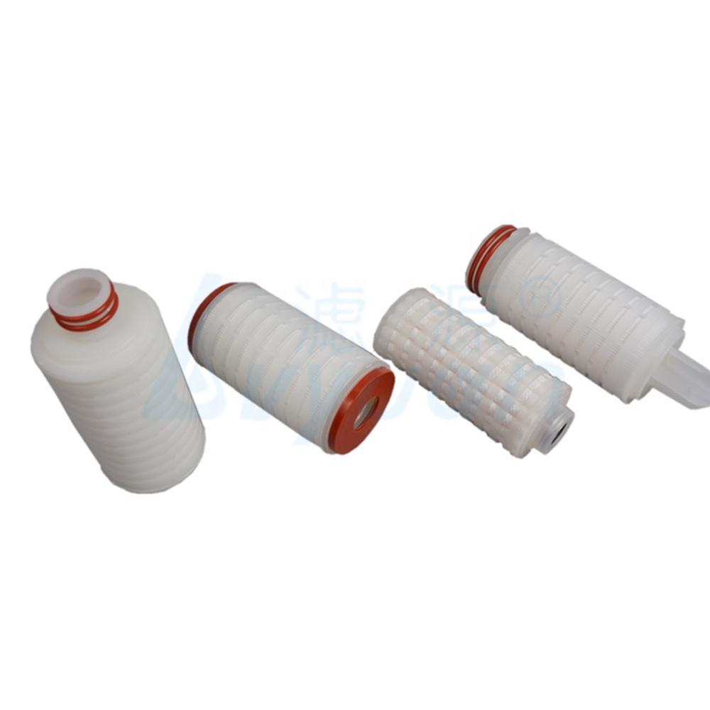 Small size double layers polypropylene (PP) membrane 10 microns folded liquid filter element for ink filtration