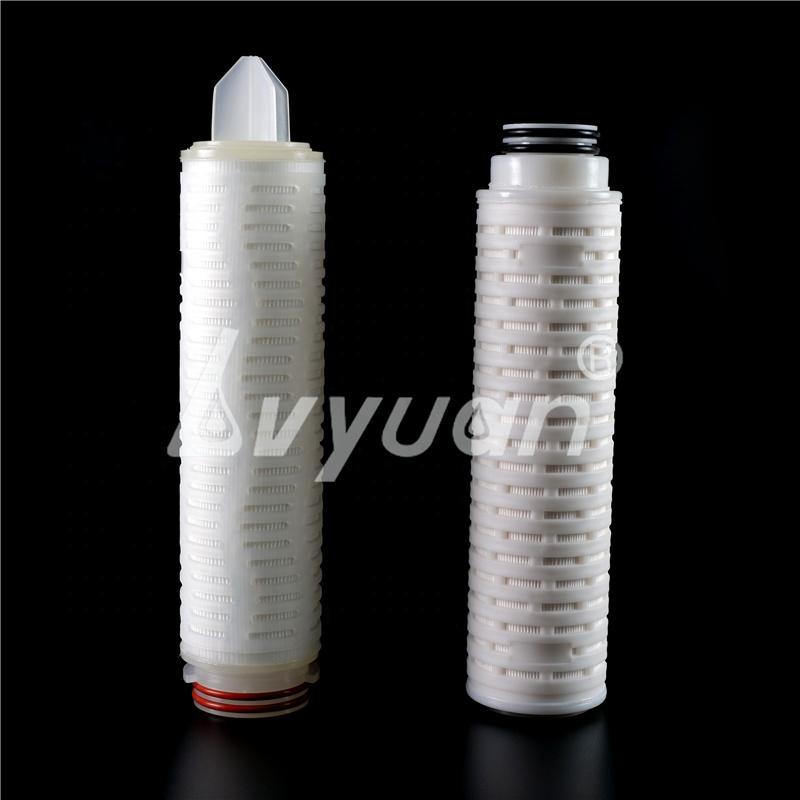 0.2 1 5 10 20 microns Polypropylene / Glass Fibre Membrane Pleated Filter Cartridge with Rubber Ring