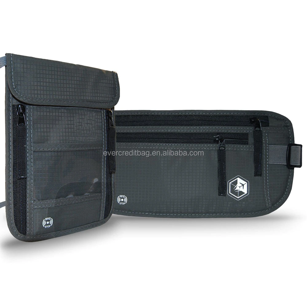 Rfid Money Belt and Neck Pouch Twin Pack