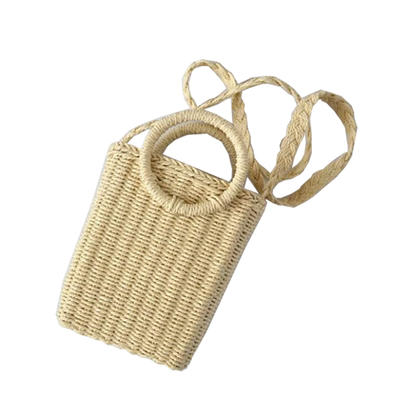 hot sale beach straw bag personalized rattan leisure package mini roundlady straw bag