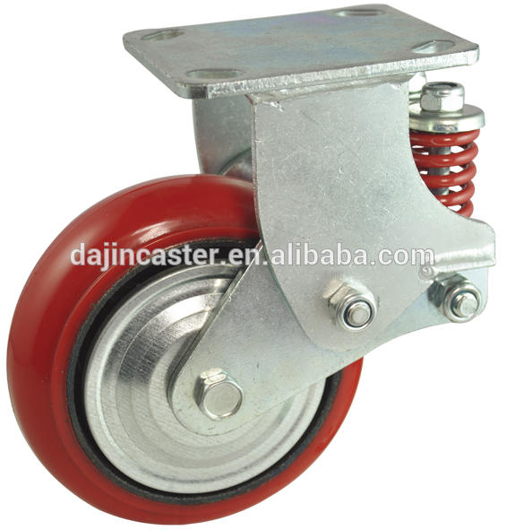 6 inch PU Shock Absorbing Caster Wheel noiseless,/non marking/super elastic