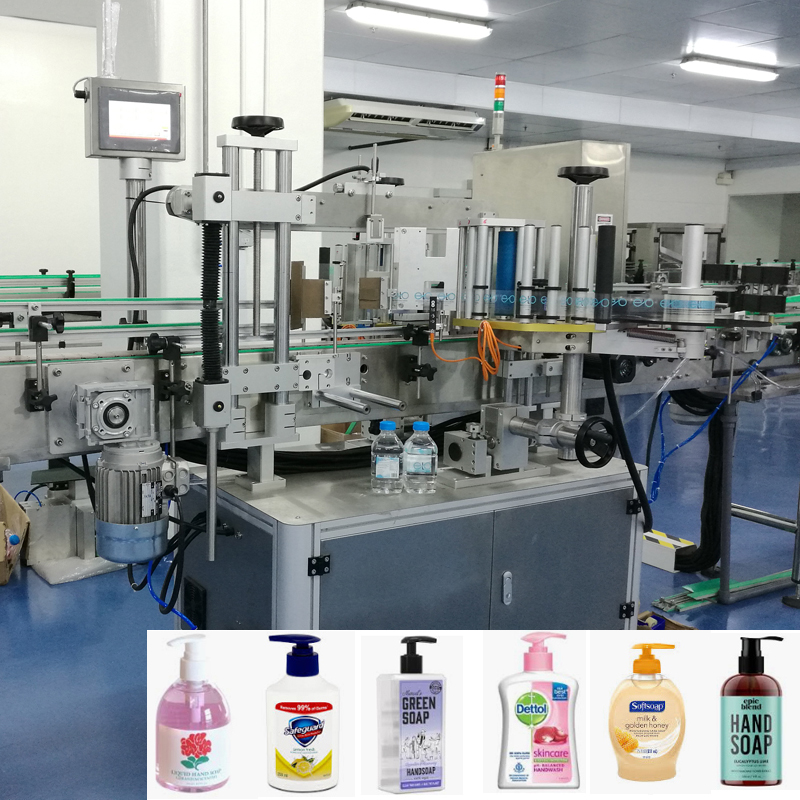 Automatic liquid hand wash hand soap bottle self-adhesive label machine