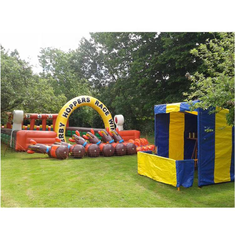 Popular sport race game inflatable horse running game track