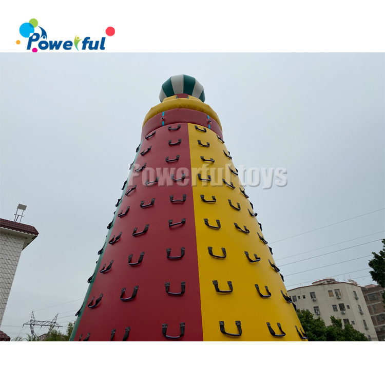 Inflatable climbing wall for outdoor sports