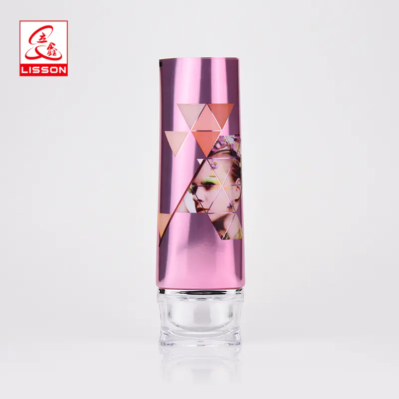 Custom cosmetic oval laminated packaging BB cream tube with acrylic cap