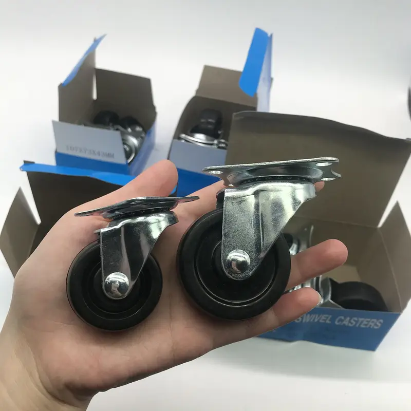 Industrial Factory Price Box Packing 1.5 inch 38mm Rubber Swivel Caster Wheel