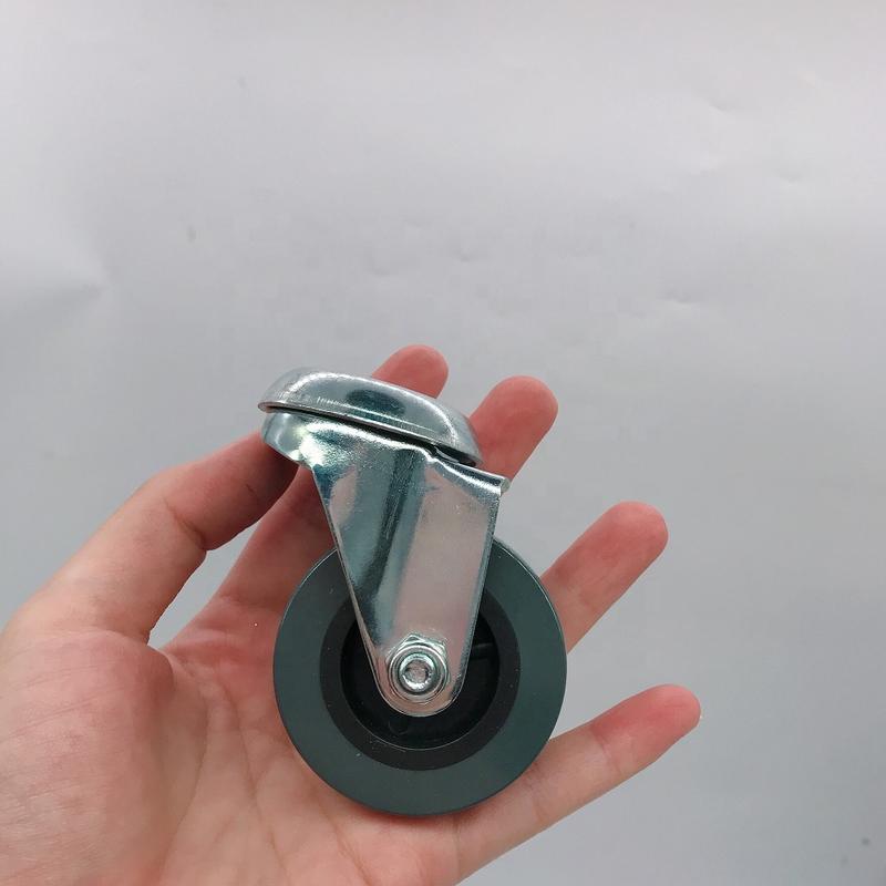 2 inch bolt hole casters and wheel 50mm grey PVC casters with hollow for display cabinet