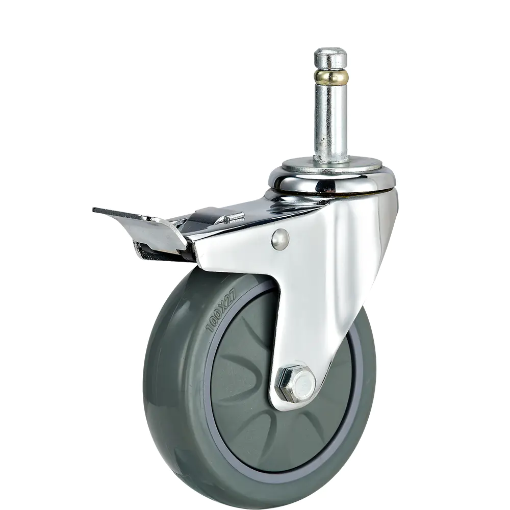 ball bearing caster furniture wheel with stopper with thread