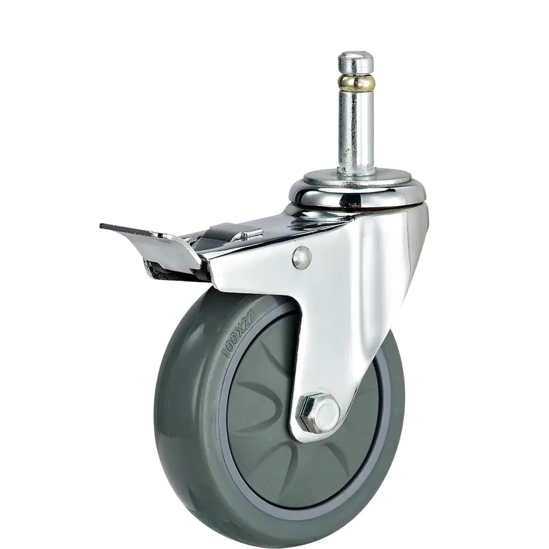 ball bearing caster furniture wheel with stopper with thread