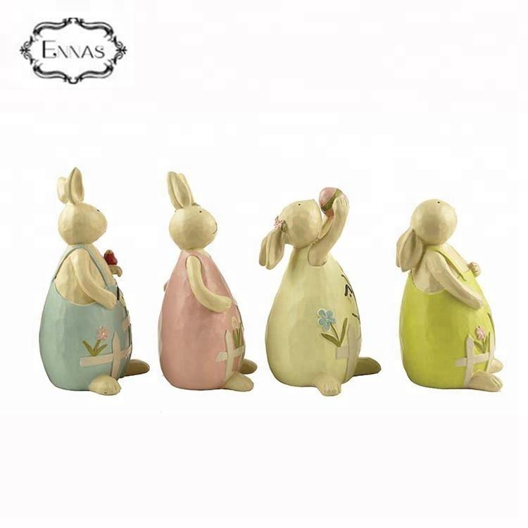 Easter Monday Gift Resin Rabbits with Colored Eggs